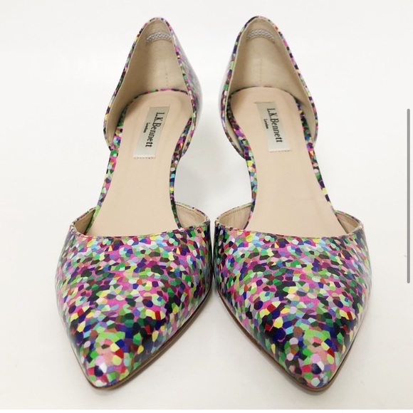 L.K. Bennett Flossie D’Orsay Heels 38 Confetti Print - Picture 4 of 7